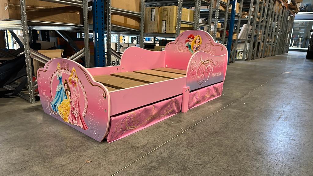 Disney Peuterbed met Opberglades – Roze Kinderbed 70x140, Kinderen en Baby's, Ophalen of Verzenden, Zo goed als nieuw, Matras