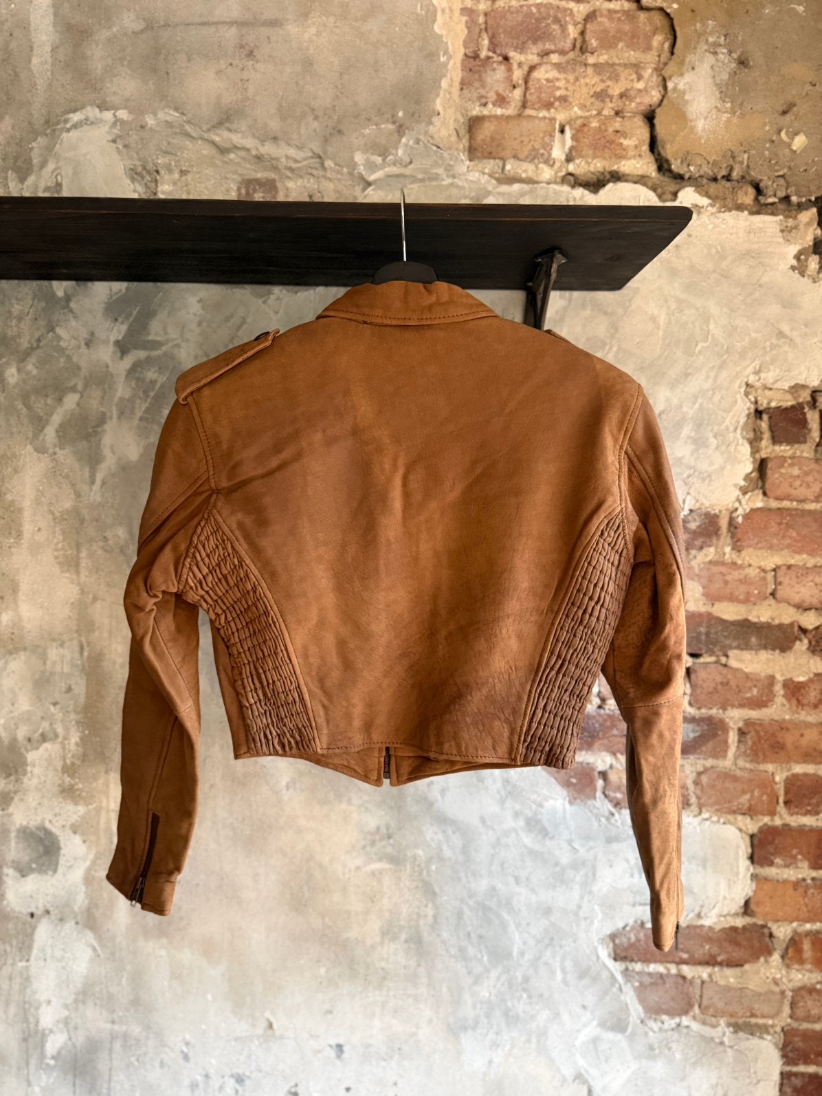 Vintage dain leren jas Harley Davidson, Motoren, Ophalen of Verzenden