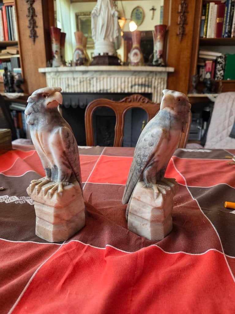 Paar marmerarenden, Antiek en Kunst, Antiek | Woonaccessoires, Ophalen of Verzenden