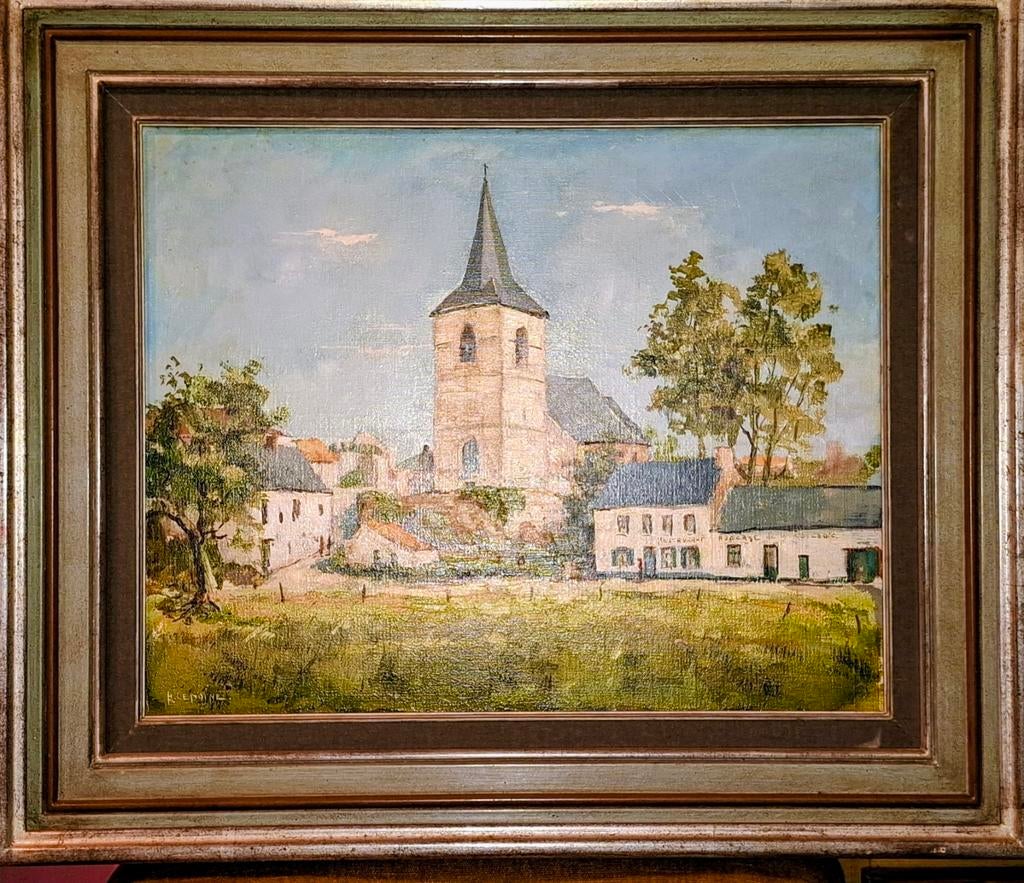 Henri Lemoine - kerk van Ohain, Antiek en Kunst, Ophalen of Verzenden
