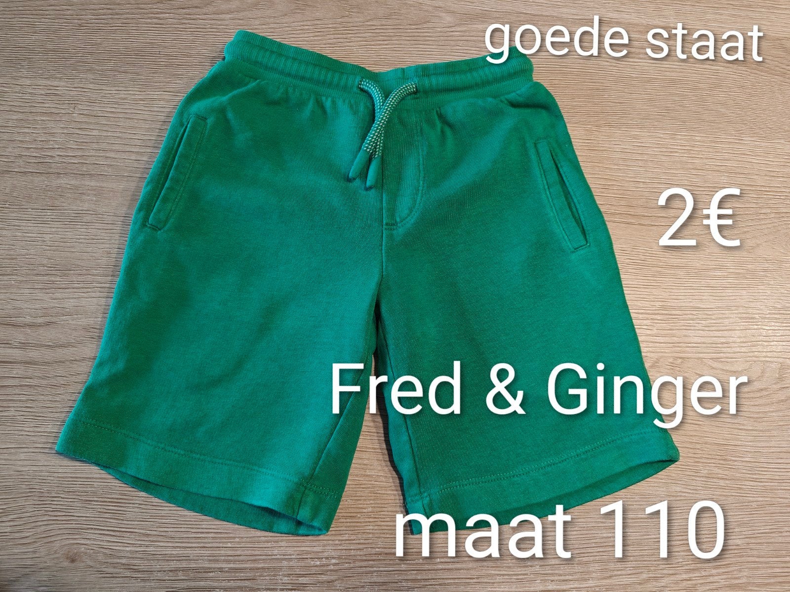 Short Fred&Ginger - goede staat - maat 110 - kleur groen, Kinderen en Baby's, Kinderkleding | Maat 110, Broek, Gebruikt, Ophalen of Verzenden