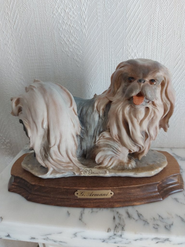 Prachtig Vintage Giuseppe Armani - Pekingees hond, Ophalen, Zoogdier, Steen of Keramiek, Beeld