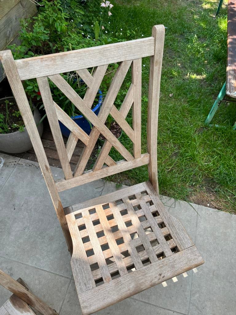 Houten klapstoelen, Tuin en Terras, Ophalen, Gebruikt, Hout, Inklapbaar