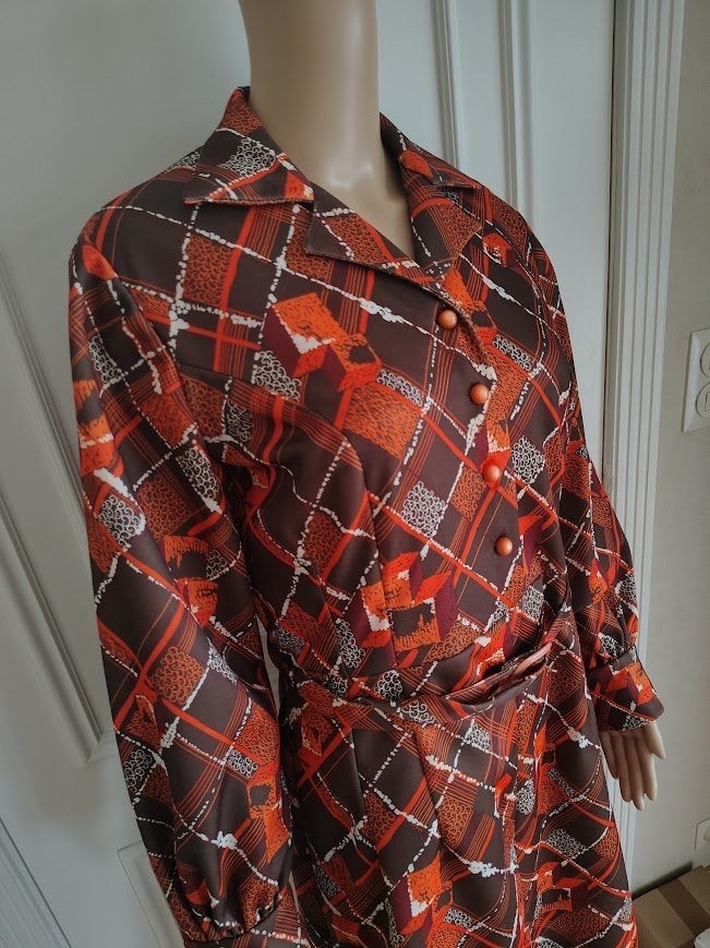 vintage handgemaakte jurk, Verzenden, Zo goed als nieuw, Vintage, Maat 36 (S)