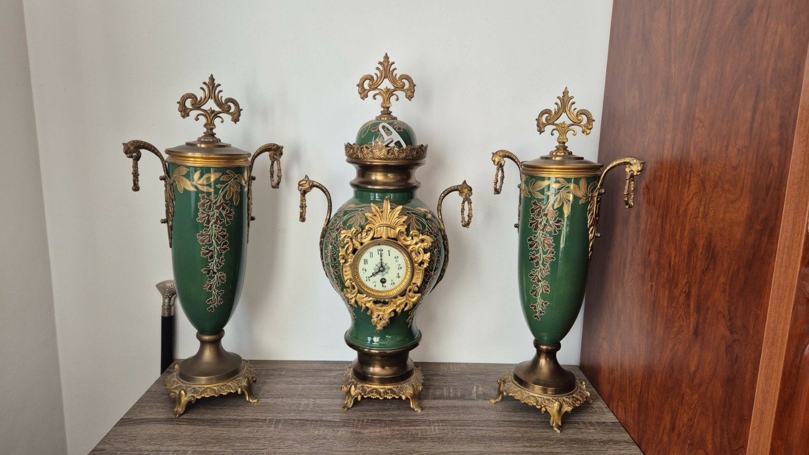 Antiek set klok met vazen, Antiquités & Art, Antiquités | Vases, Enlèvement
