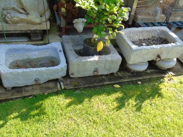 auge bac en pierre bleu , jardinière , grand choix !!, Moins de 30 cm, Pierre, Enlèvement, Utilisé