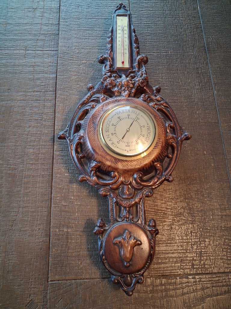 vintage , barometer 62X27X7 cm, Ophalen, Gebruikt, Barometer