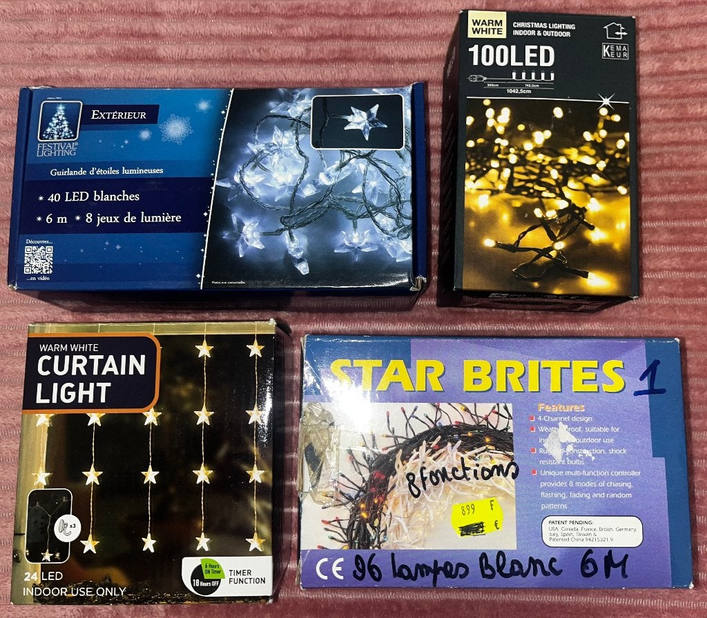 Lot de 4 décorations lumineuses de Noël (Bon état), Ophalen, Gebruikt