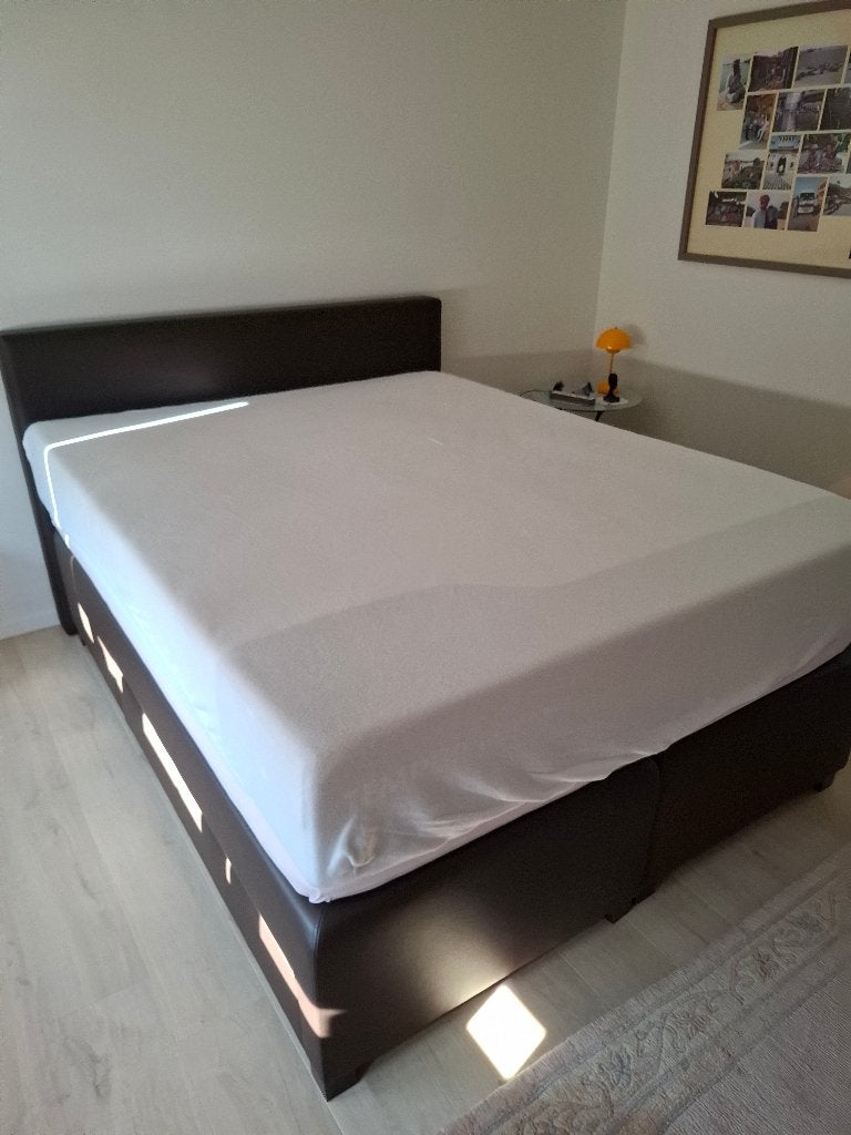 boxspring 160x200 met laden(2), Huis en Inrichting, Slaapkamer | Boxsprings, Ophalen, Gebruikt, Bruin, Tweepersoons