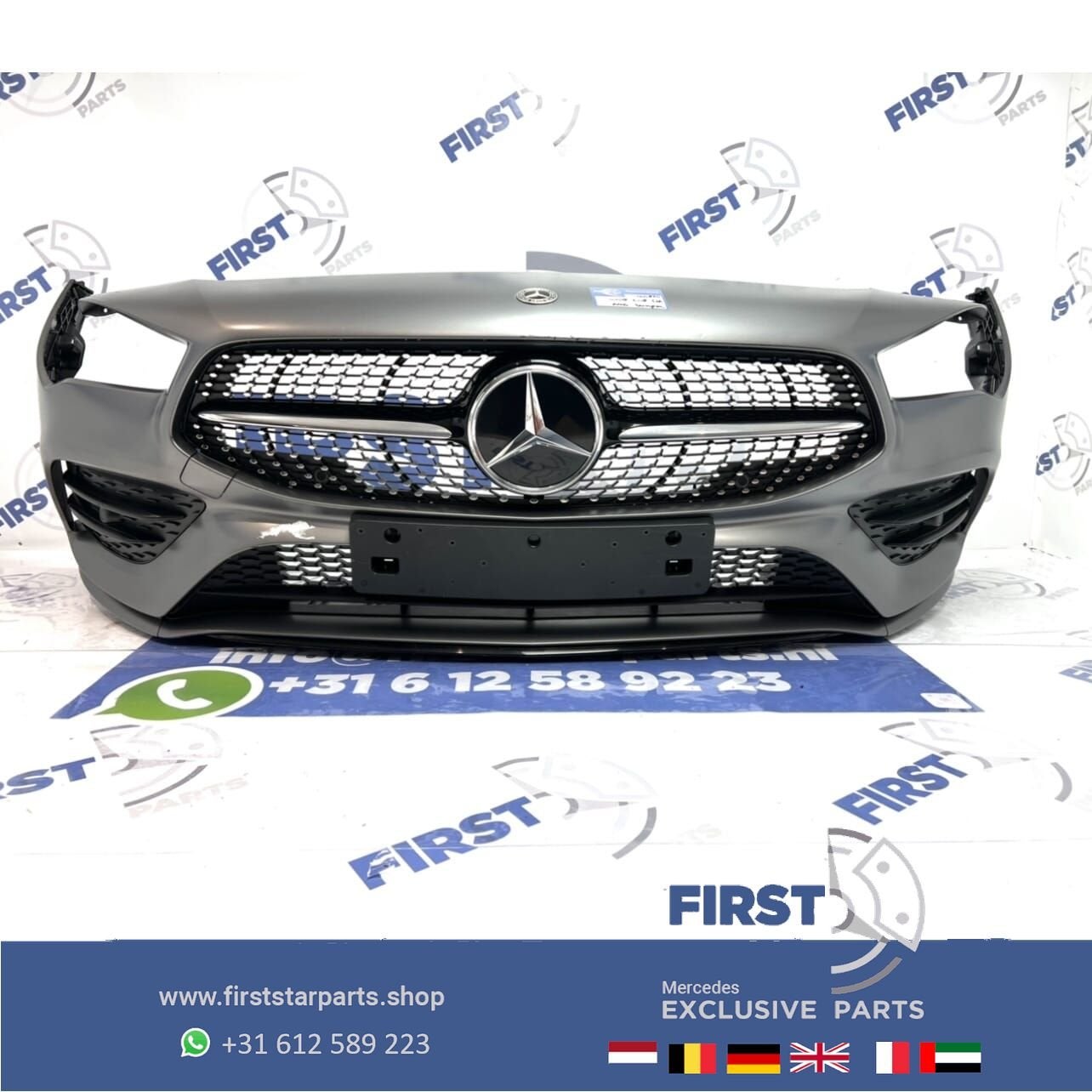W118 C118 CLA 35 AMG VOORBUMPER COMPLEET + DIAMOND GRIL 2018, Gebruikt, -, Voor, Ophalen of Verzenden