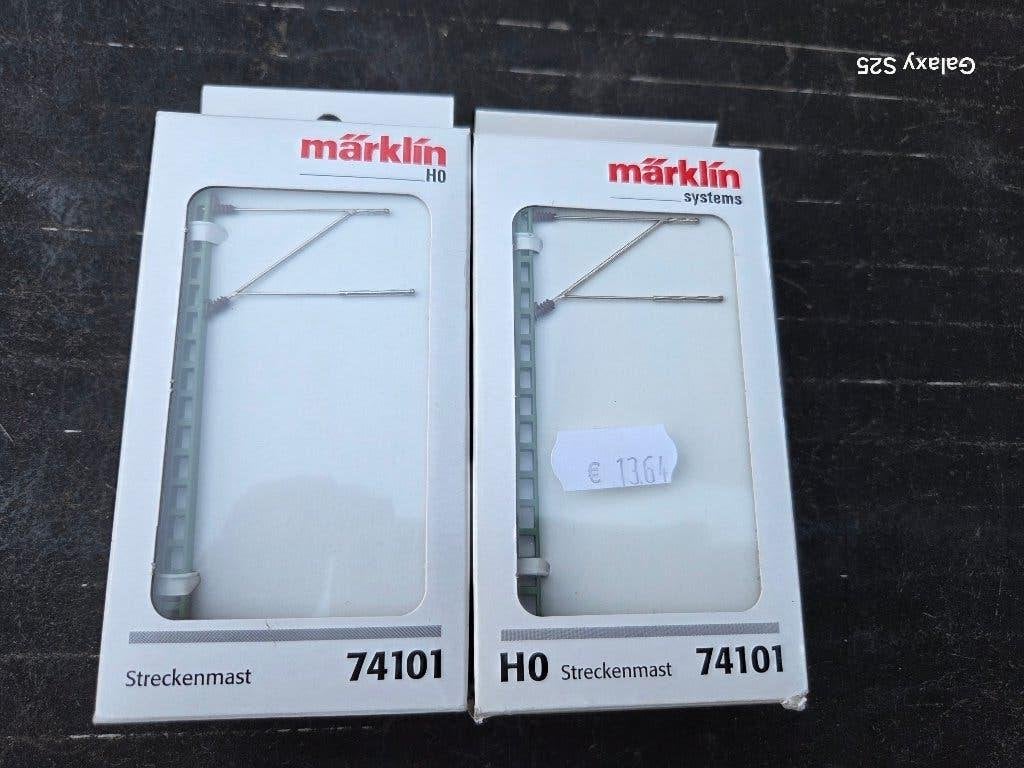 2 X Märklin 74101 voie H0 Mât de ligne, Hobby & Loisirs créatifs, Neuf, Enlèvement ou Envoi, Courant alternatif, Rails