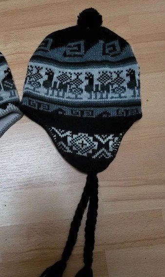 nieuw warme Peruaanse zwarte muts met vlechten, Enlèvement ou Envoi, Neuf, Bonnet