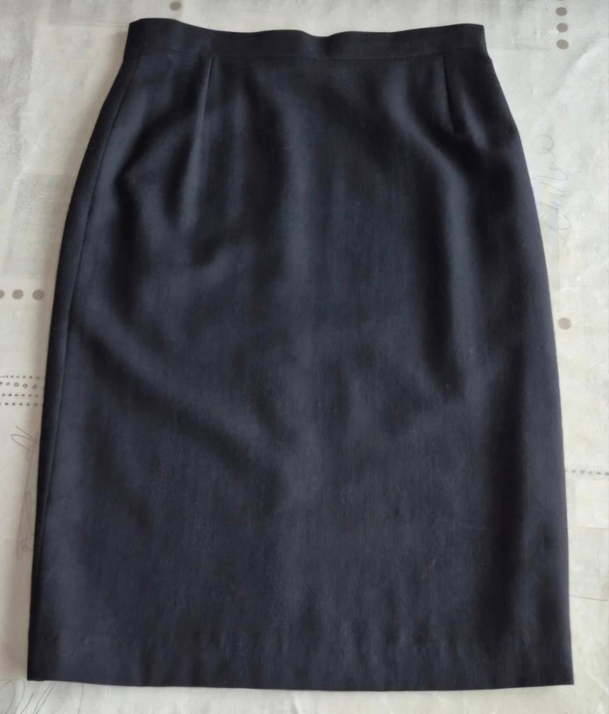 Jupe crayon noire doublée en laine, taille 44, avec fermetur, Enlèvement, Taille 42/44 (L)