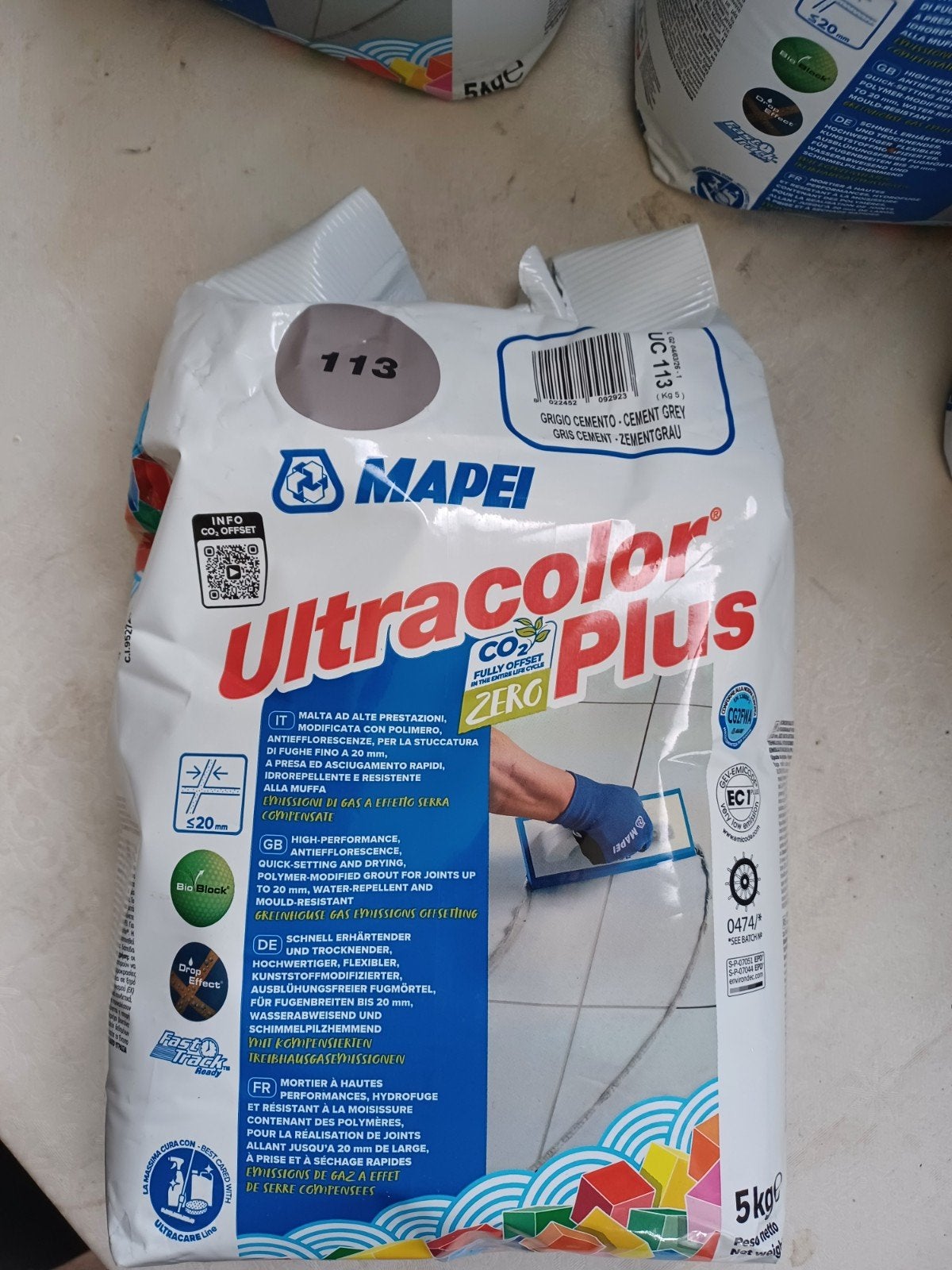 20 kg voeg cement, Ophalen