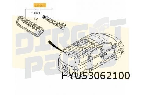Hyundai H300 derde remlicht (bij achterdeuren) Origineel! 92, -, Verzenden, -, Nieuw