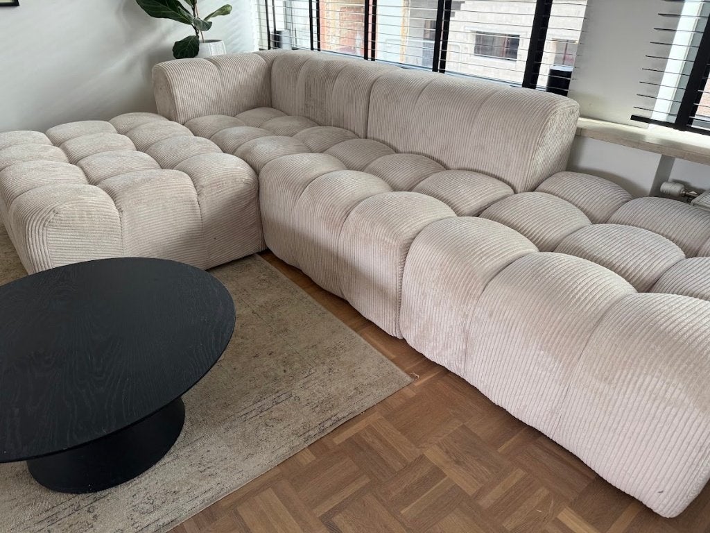 Angel hoekzetel – Beige touwstof – Nieuw – 289 x 176 cm, Maison & Meubles, Canapés | Sofas & Chaises Longues, Neuf, Quatre personnes ou plus