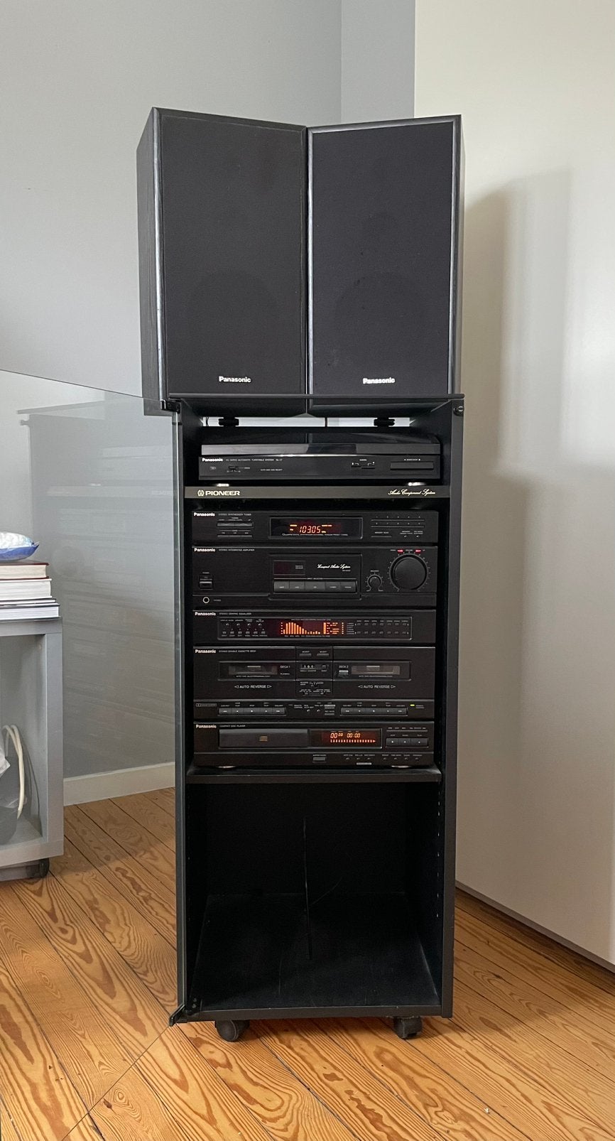 Stereo keten Panasonic in kast., TV, Hi-fi & Vidéo, Chaîne Hi-fi, Utilisé, Deck cassettes ou Lecteur-enregistreur de cassettes