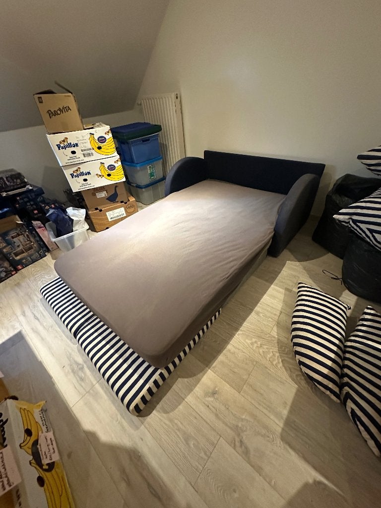 Zetelbed en matras, Huis en Inrichting, Ophalen, Gebruikt, Blauw