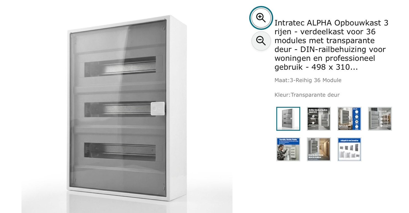Zekeringkast 3 rijen, 36 modules, Intratec, Nieuw, Doe-het-zelf en Bouw, Ophalen of Verzenden, Nieuw, Overige merken, Groepenkast