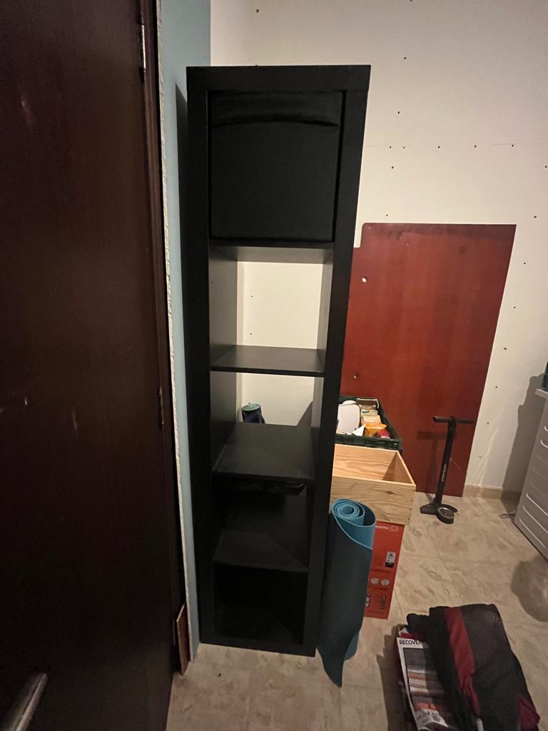 Kallax kast 1x5 zwart (IKEA), Huis en Inrichting, Ophalen, Minder dan 50 cm, Zo goed als nieuw, Modern (IKEA)