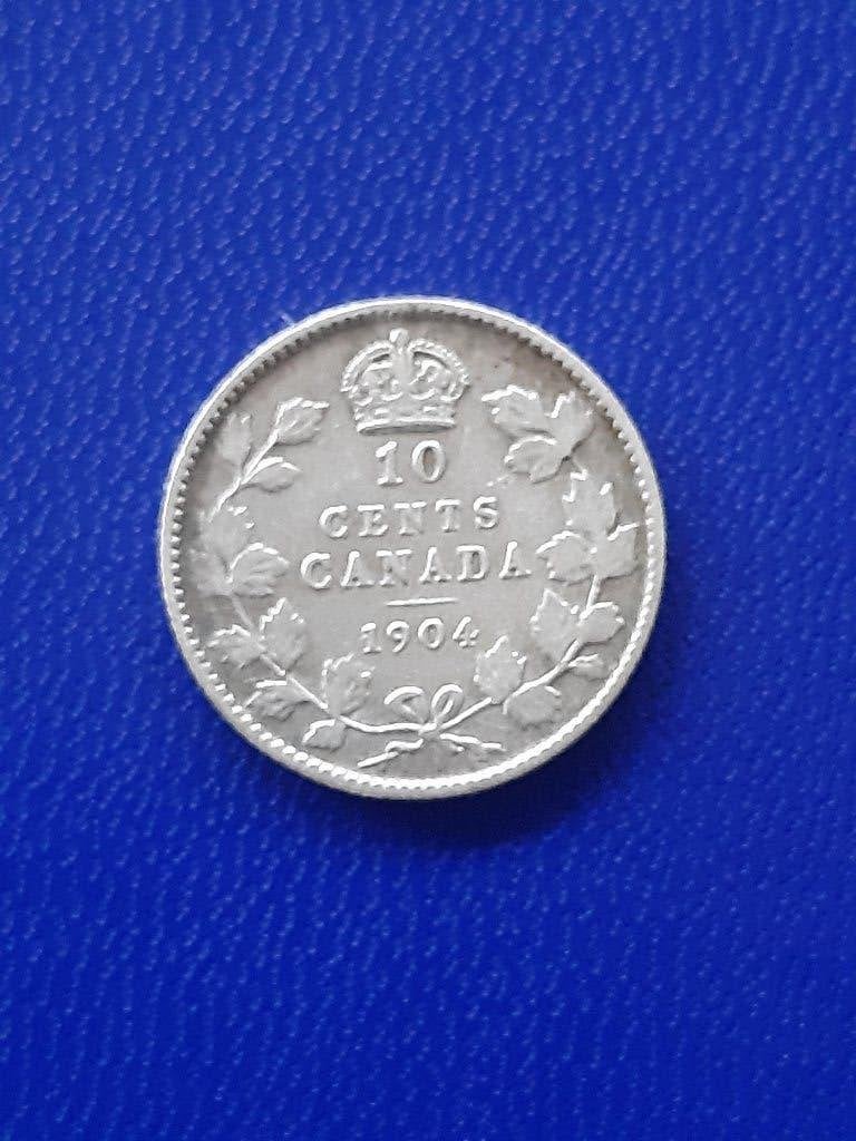 1904 Canada 10 cents in zilver Edward VII, Postzegels en Munten, Verzenden, Noord-Amerika, Losse munt, Zilver