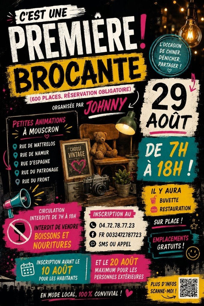 Rommelmarkt in Moeskroen op 29 augustus 2026, Tickets en Kaartjes, Evenementen en Festivals, Drie personen of meer