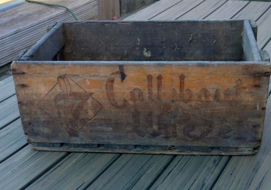 Houten oude bierbak brouwerij Callebaut Wieze, Ophalen
