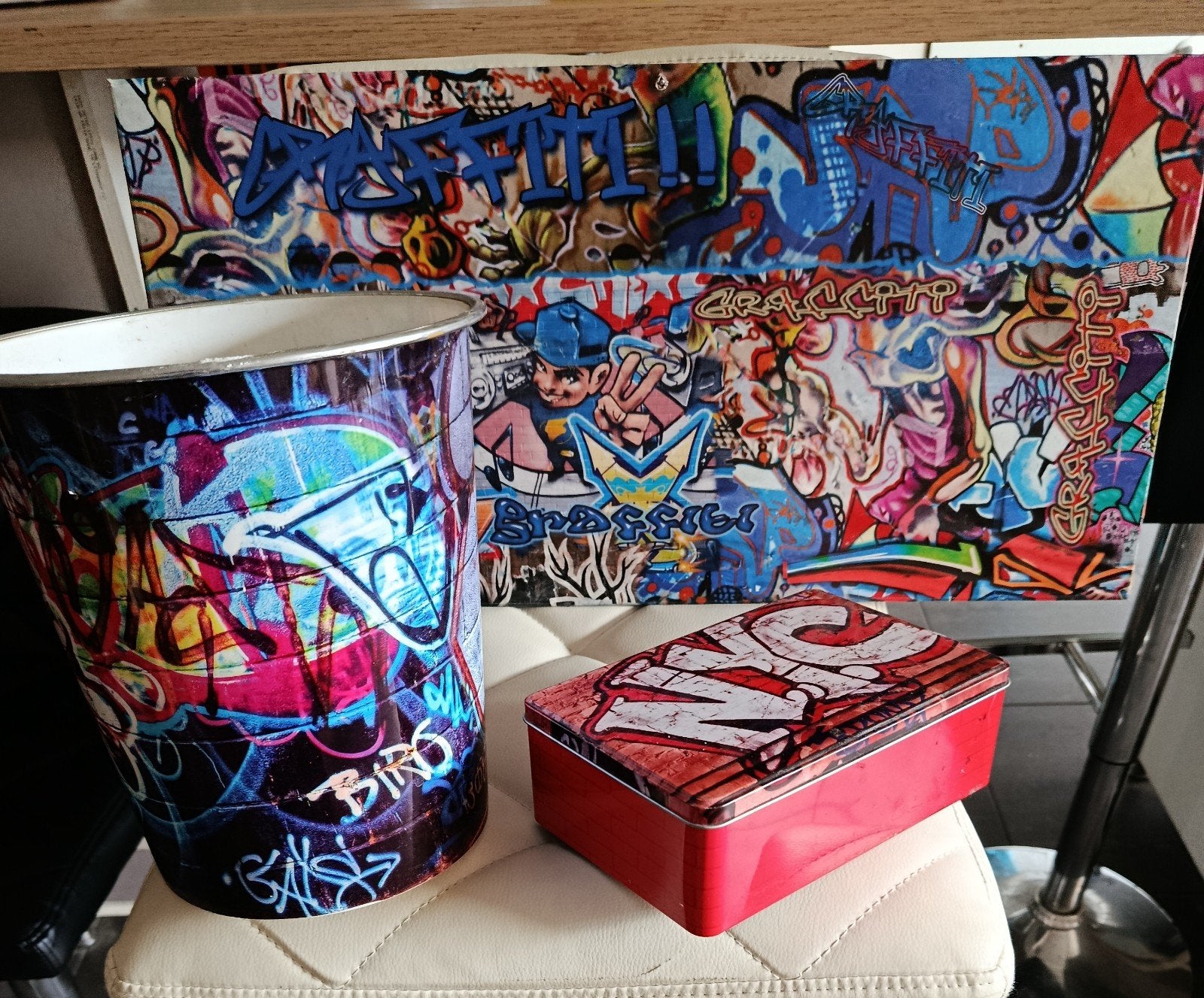 Chouette lot déco/rangement StreetArt, Ophalen, Metaal