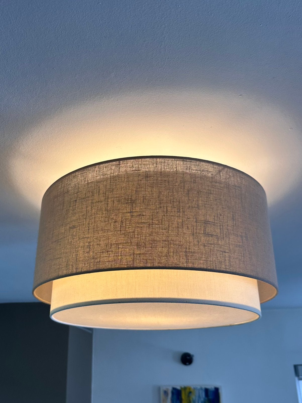 Lampe plafond avec abat-jour en tissu de couleur beige crème, Maison & Meubles, Lampes | Abat-jour, Enlèvement, Comme neuf, Beige