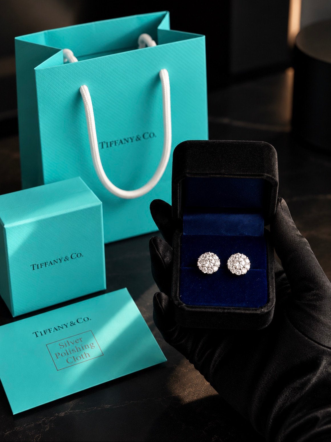 Tiffany & Co. Style Crystal Stud Earrings, Ophalen of Verzenden, Zo goed als nieuw
