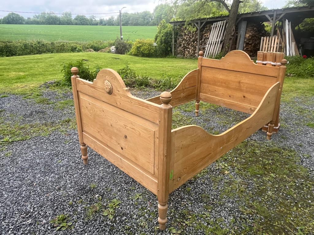Pine kinderbed 102x185cm met boxspring en matras, Antiek en Kunst, Antiek | Meubels | Bedden, Ophalen