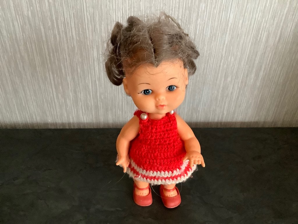 Vintage speelpop (23 cm), Ophalen of Verzenden, Gebruikt, Pop