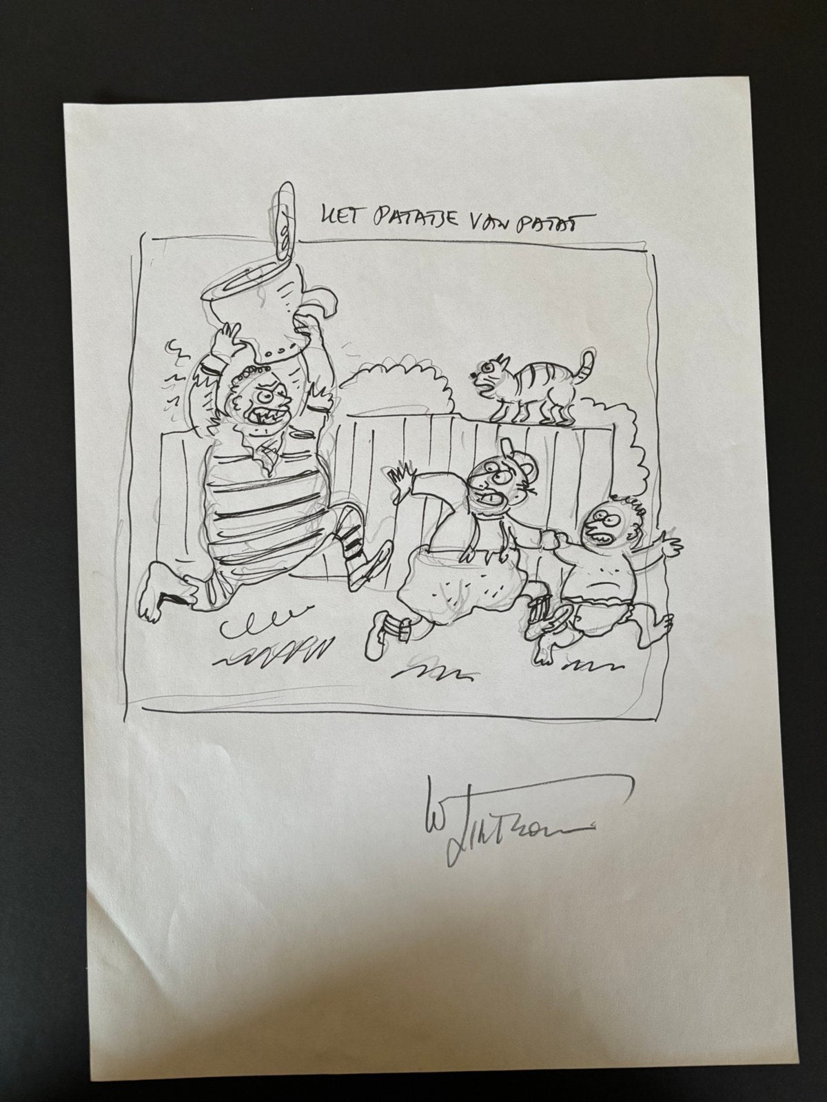 Urbanus - Het patatje van Patat ongebruikte coverschets, Ophalen of Verzenden, Overige figuren