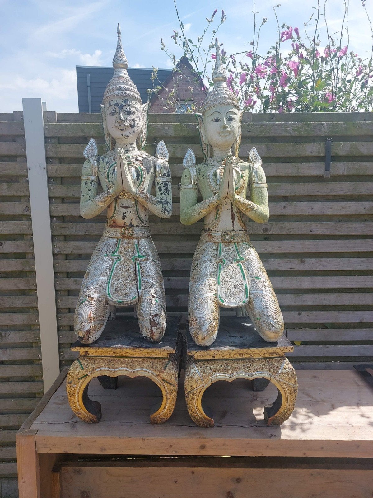 Gardes du temple en bois massif, Maison & Meubles, Accessoires pour la Maison | Statues de Bouddha, Enlèvement, Bois, Massif