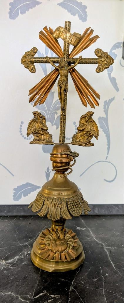 Koperen kruisbeeld, Antiek en Kunst, Antiek | Religieuze voorwerpen, Ophalen