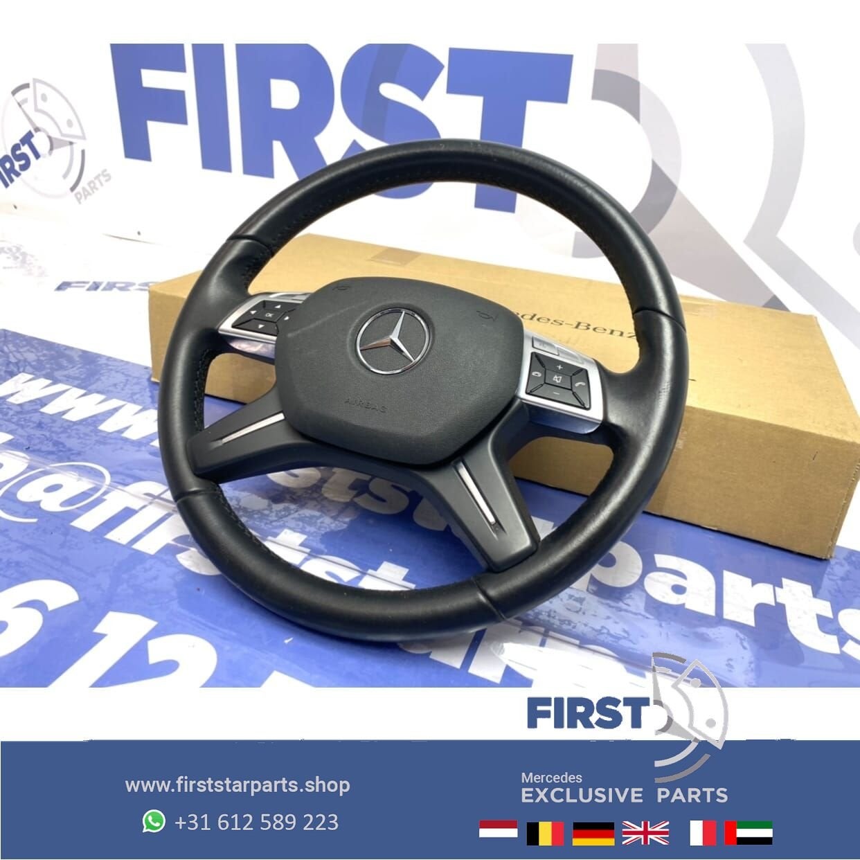 W166 leder STUUR origineel Mercedes GLE / ML Klasse 2011- zw, Gebruikt, -, Ophalen of Verzenden, -