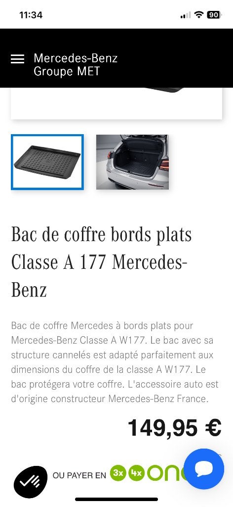 BAC DE COFFRE MERCEDES CLASSE A W177, Enlèvement, Comme neuf
