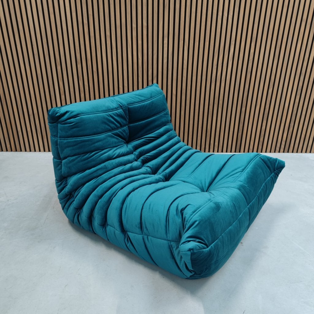 Ligne Roset-Togo Velours blauw eenzits, Antiek en Kunst, Ophalen of Verzenden