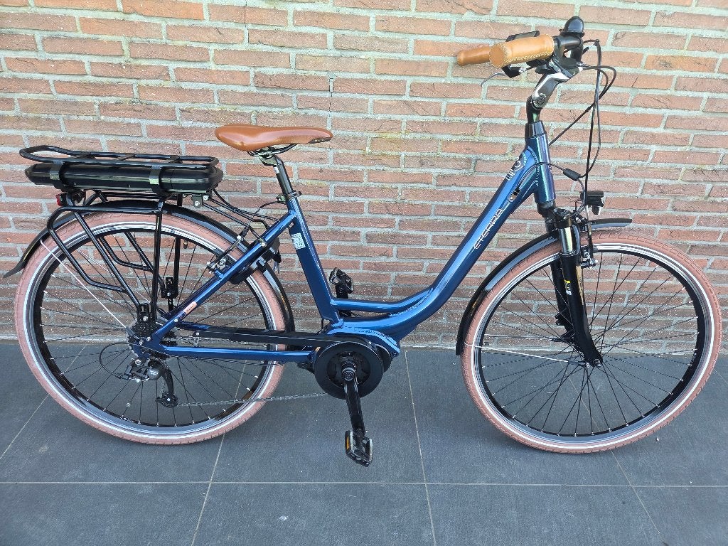 Elektrische damesfiets met middenmotor, Zo goed als nieuw, 47 tot 51 cm, 50 km per accu of meer, Ophalen