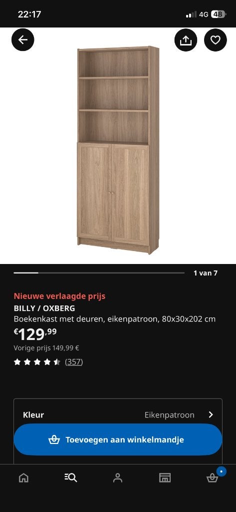 Billy kast, Huis en Inrichting, Kasten | Boekenkasten, Ophalen, Met deur(en), 200 cm of meer, 50 tot 100 cm