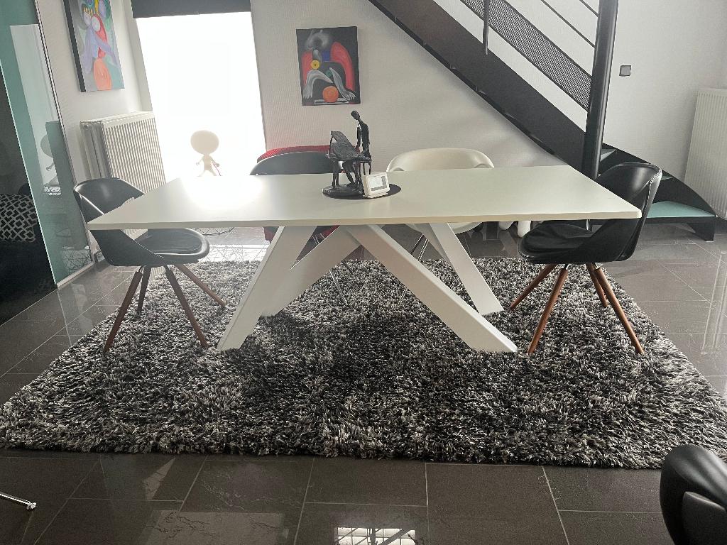 Tafel BONALDO Wit 220/100 Italiaans top design, Maison & Meubles, Métal, Comme neuf, 100 à 150 cm, Enlèvement
