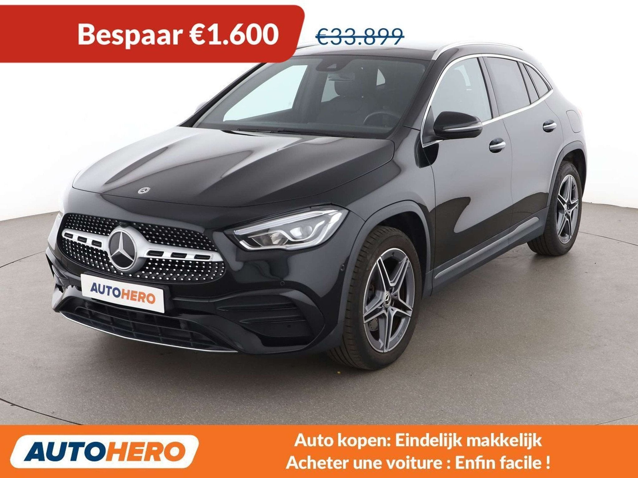 Mercedes-Benz GLA 250 GLA 250e AMG Line (bj 2022, automaat), Auto's, Mercedes-Benz, Gebruikt, Zwart, Leder, 5 zetels