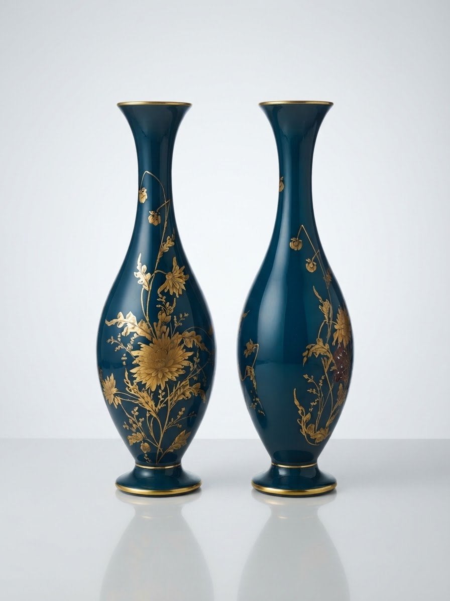Rare Paire de Grands Vases Bleu de Tours Jaget & Pinon 42 cm, Enlèvement ou Envoi