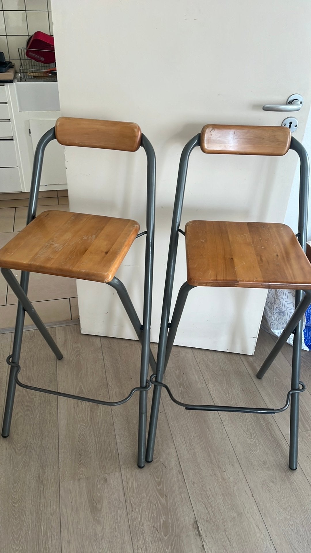 Lot de 2 tabourets Ikea, Maison & Meubles, Tabourets de bar, Comme neuf, Bois, 2 tabourets, Enlèvement