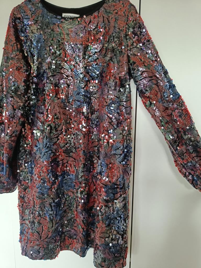 Essentiel - Jurk met pailletten, Kleding | Dames, Blauw, Ophalen of Verzenden, Zo goed als nieuw, Essentiel Antwerp