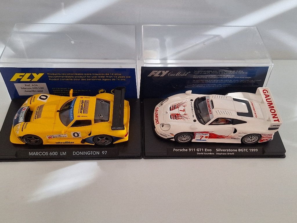 Fly 1 x marcos 1 x porsche 911 gt1 nieuw in doos, Overige merken, Racebaan, Nieuw, Ophalen of Verzenden