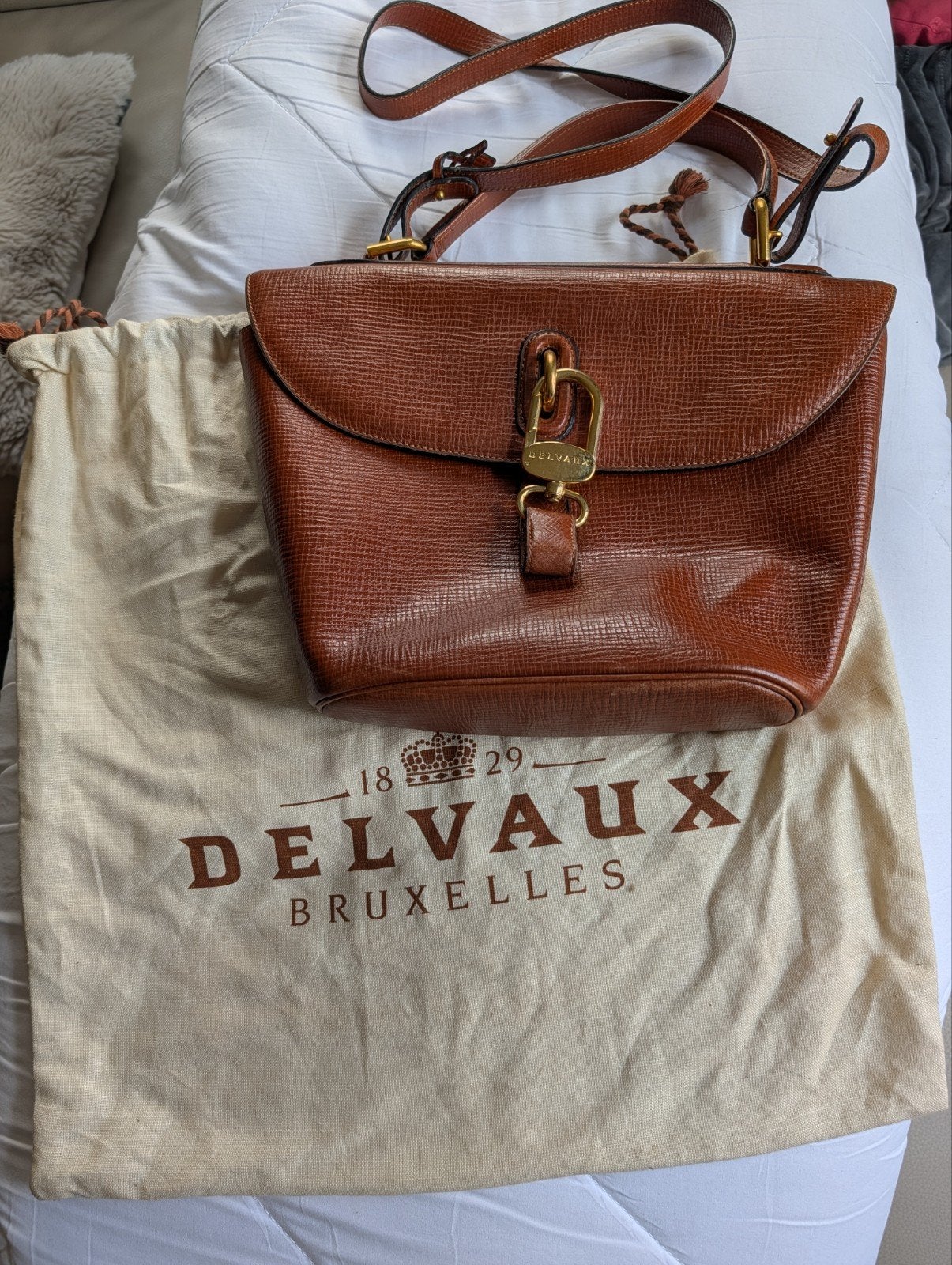 DELVAUX HANDTAS, BRUIN LEDER., Ophalen of Verzenden, Bruin, Handtas