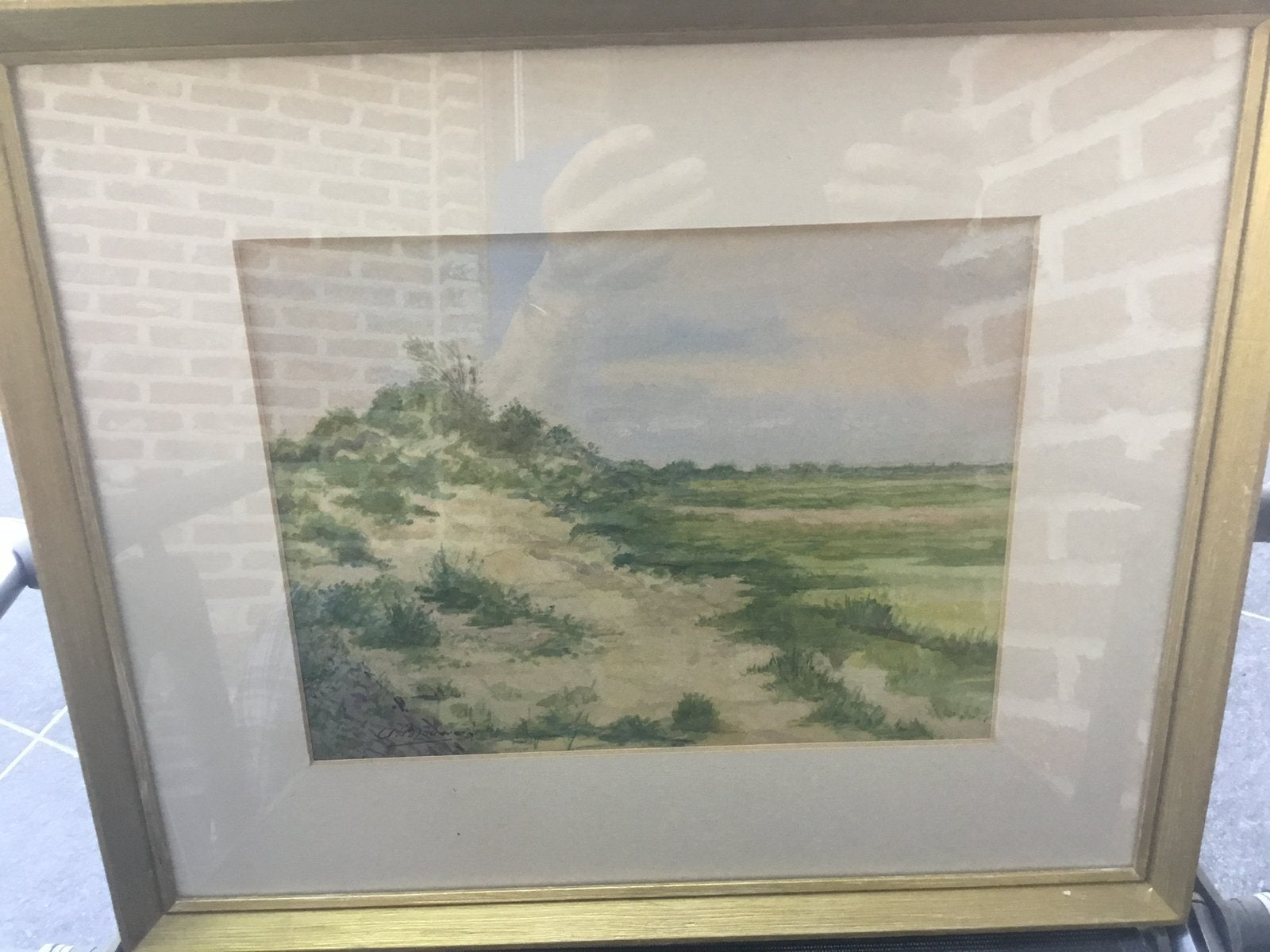 Brouwers A(Alex)- akwarel 46x38 cm met kader, Ophalen