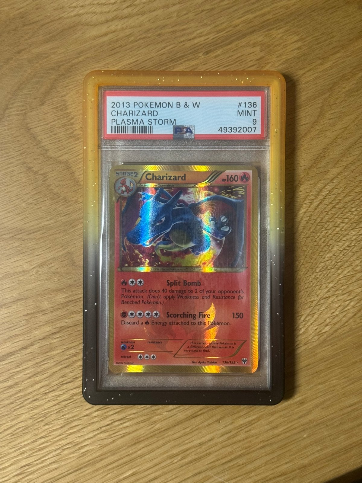 Pokemon / Charizard Plasma Storm #136 - PSA 9, Ophalen of Verzenden, Zo goed als nieuw