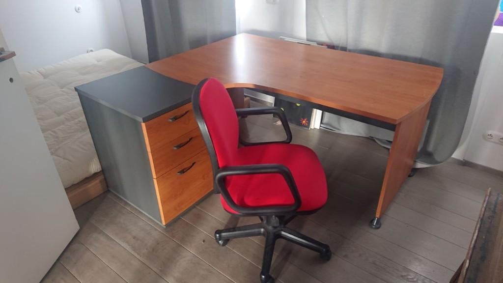 Bureau 170x80xh74 + Caisson à tiroirs 61x44,5xh74, Scandinave, Autres marques, Autres types, Enlèvement